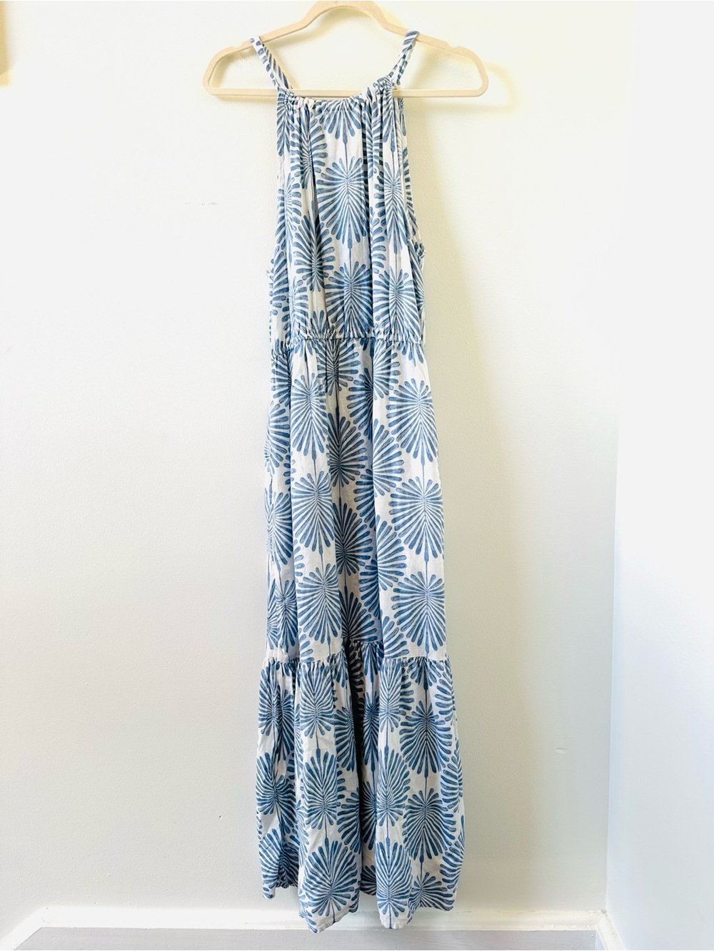 Joie palm leaf linen blend maxi sundress size XL
